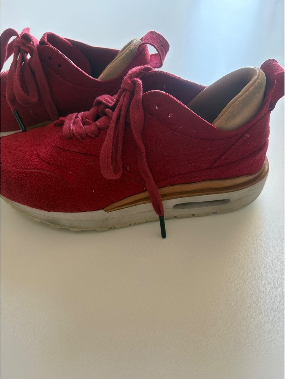 Nike Air Max 1 Royal gym Red Suede Sneakers Size 6 Women
